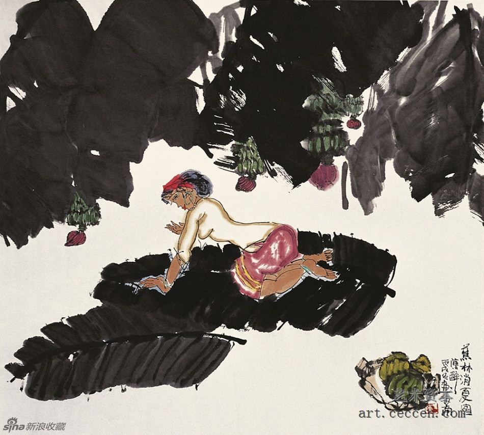 陈醉 蕉林消夏图